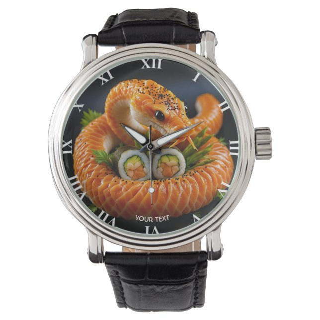 Montre Sushi de serpent orange mignon Imaginaire (devant)