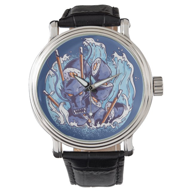 Montre Sushi Dragon Art japonais (devant)