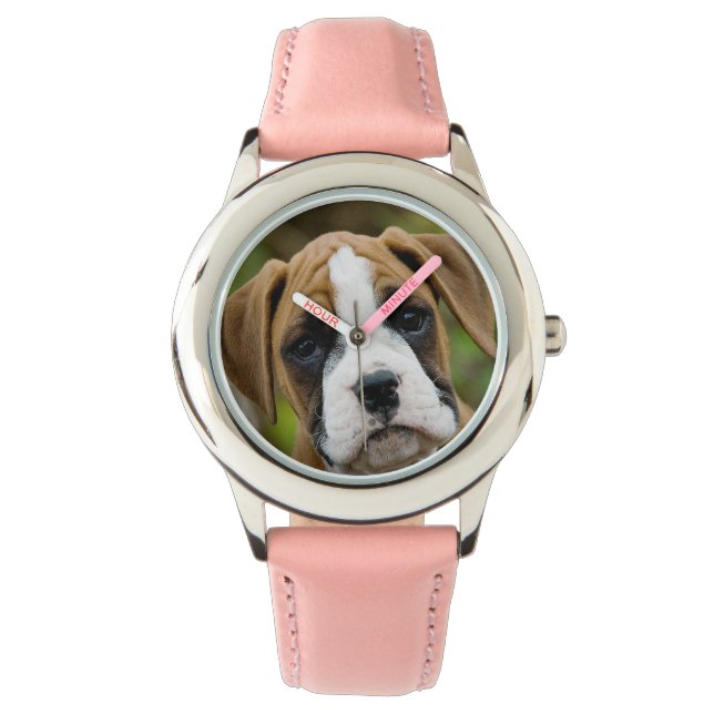 Montre Sweet Boxer Chien Chien Chien Photo Girls Wristwat (devant)