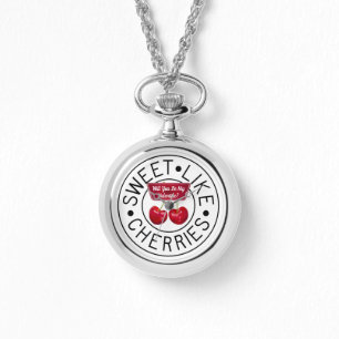 Montre SWEET like CHERRIES Stamp Vintage rétro Valentine