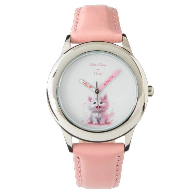 Montre Sweet Pastel Rose Kitten (devant)