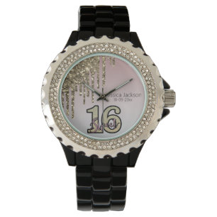 Montre Sweet sixteen or rose rose pâle
