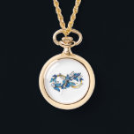 Montre Symbol Infinity of Blue Morpho Butterflies<br><div class="desc">Symbol infinity of gold,  decorated with realistic blue butterflies morpho on a white background. Design with butterflies. Morpho. Design with blue butterflies morpho.</div>