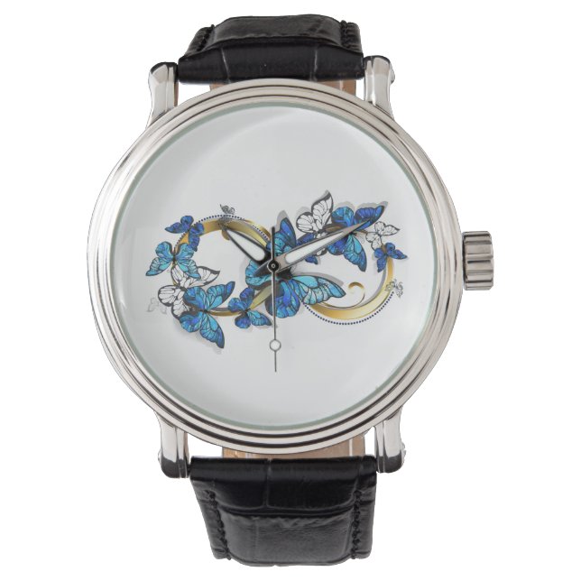 Montre Symbol Infinity of Blue Morpho Butterflies (devant)