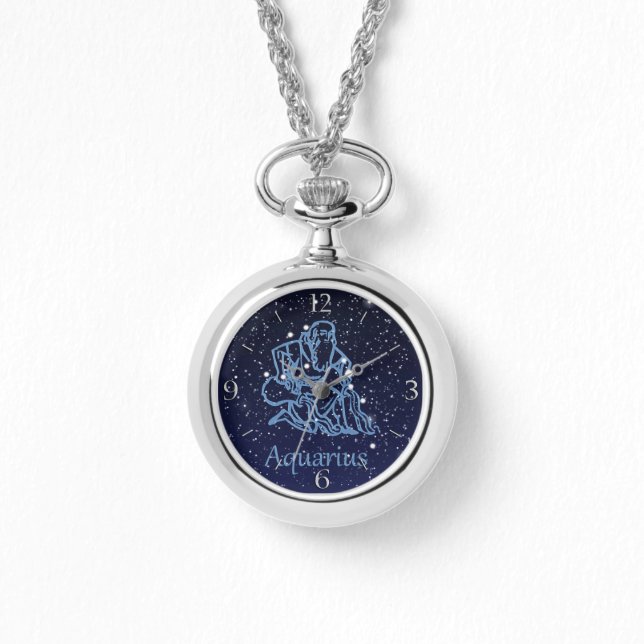 Montre Symbole Aquarius Constellation et Zodiaque avec ét (Recto)