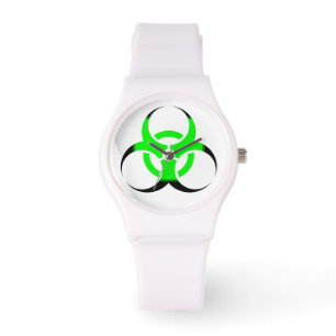 Montre Symbole biologique Biodanger vert et noir