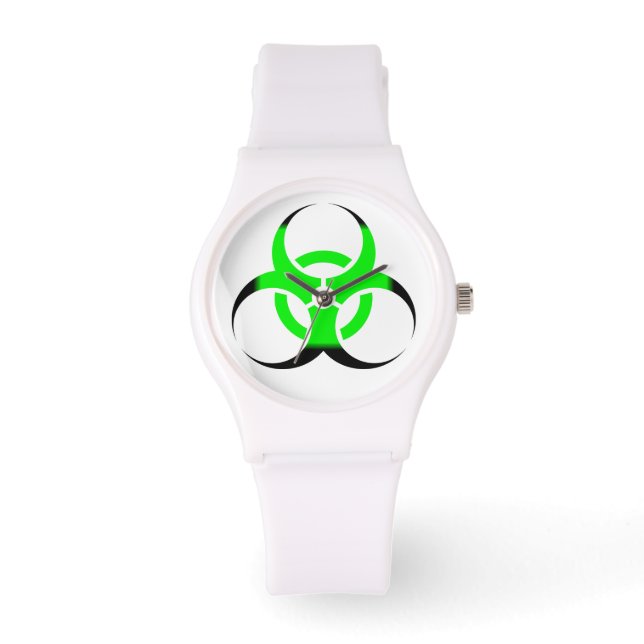 Montre Symbole biologique Biodanger vert et noir (Recto)