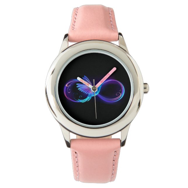 Montre Symbole de Neon Infinity par Glowing Hummingbird (devant)