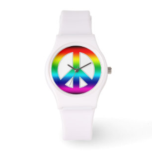 Montre Symbole de paix coloré