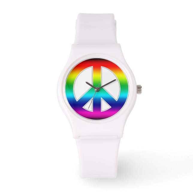 Montre Symbole de paix coloré (Recto)