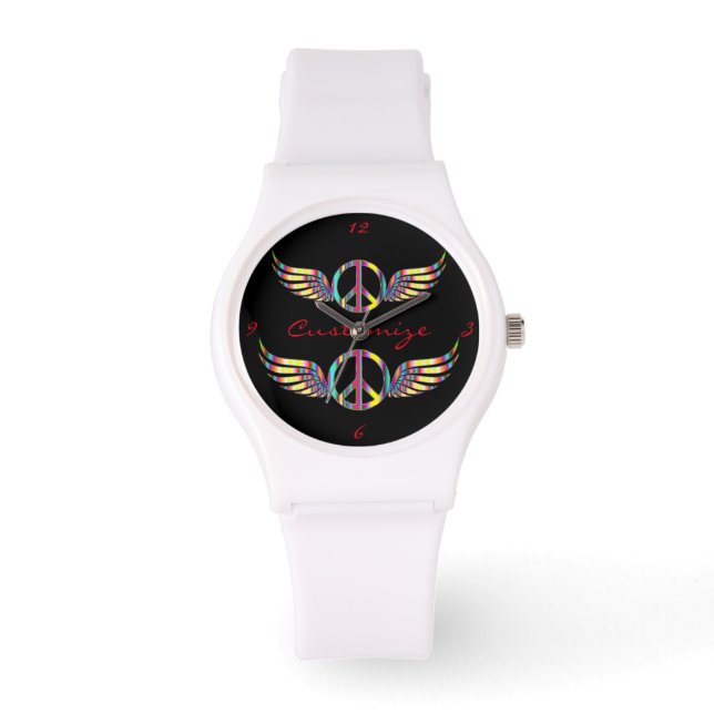 Montre Symbole de paix hippie ailé Thunder_Cove (Recto)