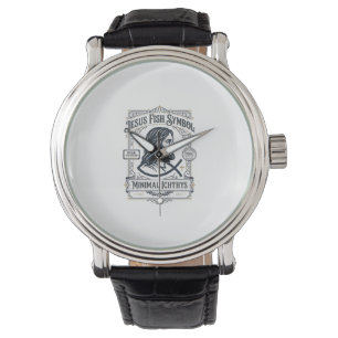 Montre Symbole de Poisson Jésus Ichthys Minimal Jésus Poi