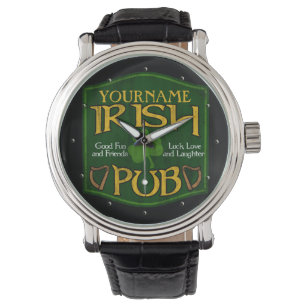 Montre Symbole de pub irlandais personnalisé