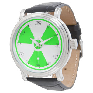Montre Symbole de radiation radioactive nucléaire en vert