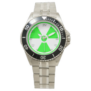 Montre Symbole de rayonnement radioactif nucléaire en ver