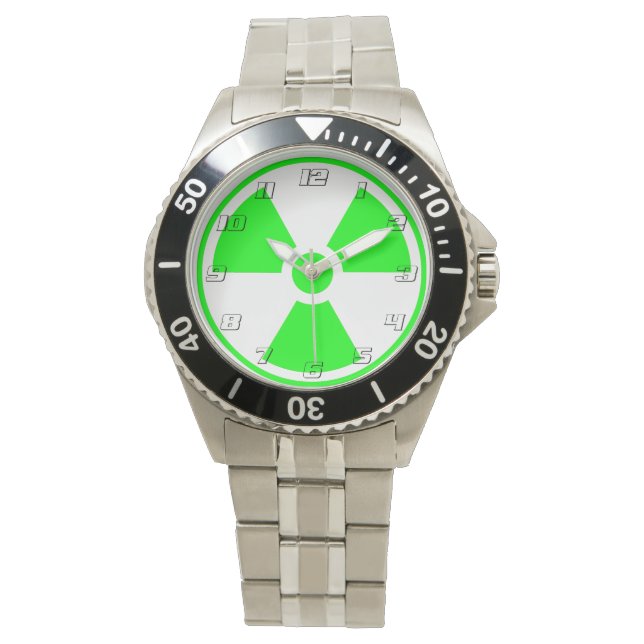 Montre Symbole de rayonnement radioactif nucléaire en ver (devant)