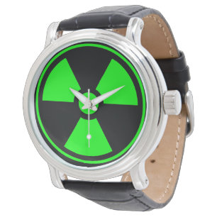 Montre Symbole de rayonnement radioactif nucléaire en ver
