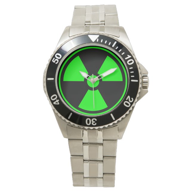 Montre Symbole de rayonnement radioactif nucléaire en ver (devant)