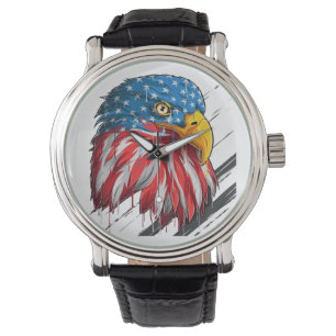 Montre Symbole de séchage du drapeau américain d'Aigle ch