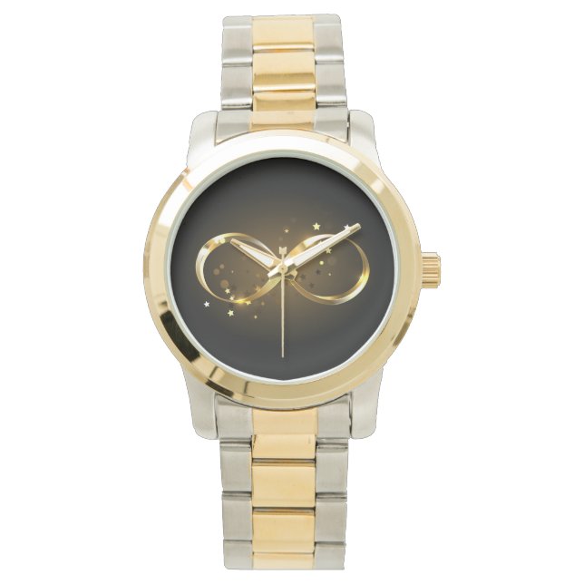 Montre Symbole d'infini doré (devant)