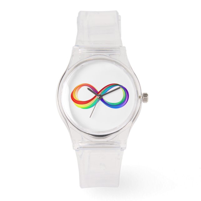 Montre Symbole d'infinité arc-en-ciel stratifié (Recto)
