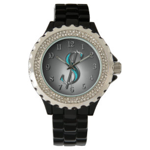 Montre SYMBOLE Élégant Turquoise et Dollar Argent