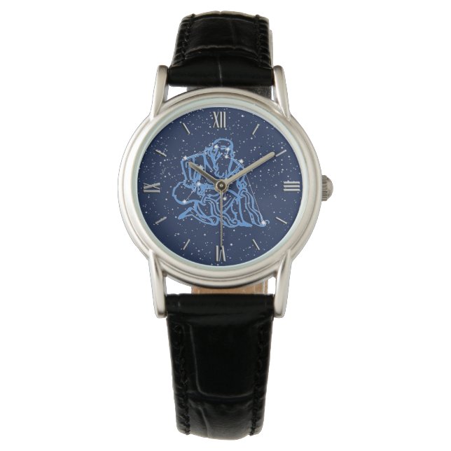 Montre Symbole et constellation du Zodiaque Aquarius (devant)