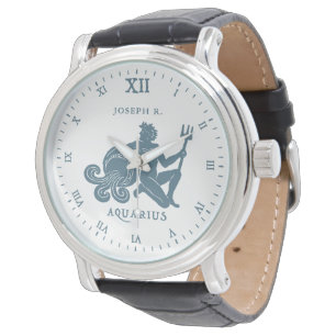 Montre Symbole étoilé Aquarius Art Vintage  Customisé