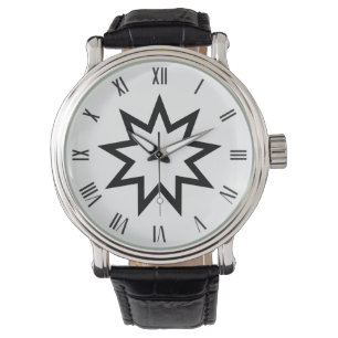 Montre Symbole étoile noir Bahai neuf pointes
