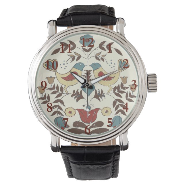 Montre SYMBOLE Hex Amish néerlandais Pennsylvanie Bird Am (devant)