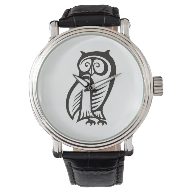 Montre Symbole hibou noir (devant)
