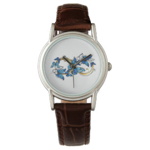 Montre Symbole infini de papillons Morpho bleus