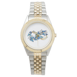 Montre Symbole infini de papillons Morpho bleus