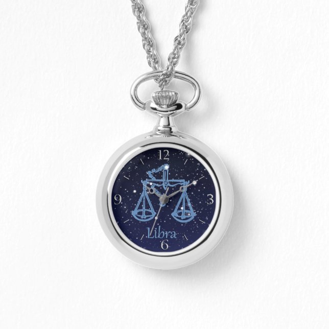 Montre Symbole Libra Constellation et Zodiac avec étoiles (Recto)