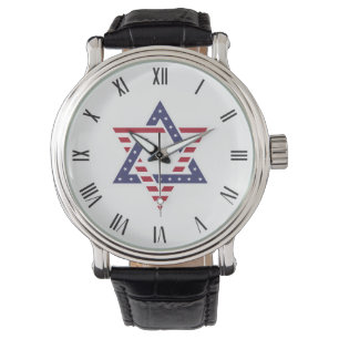 Montre Symbole original Star of David stylisé drapeau amé