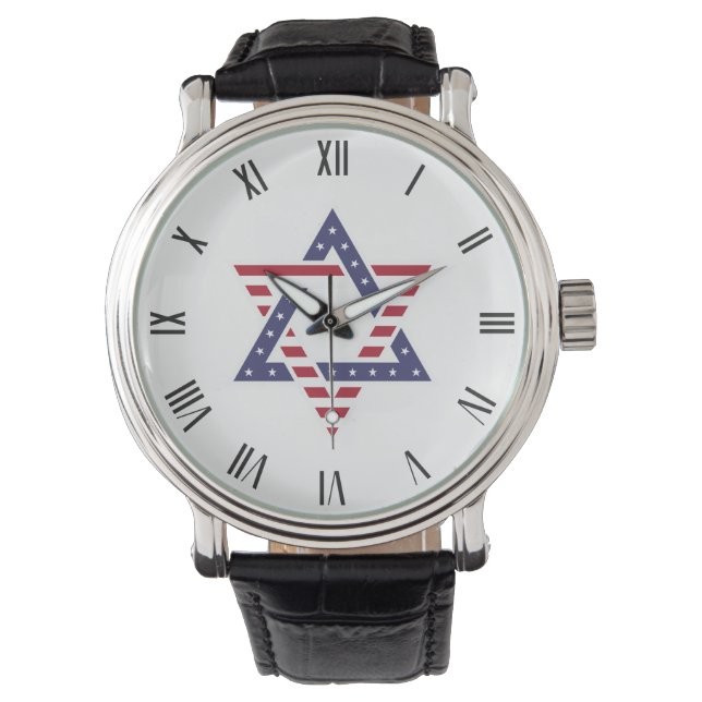 Montre Symbole original Star of David stylisé drapeau amé (devant)