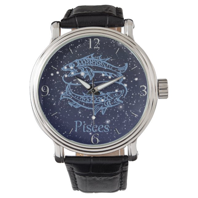 Montre Symbole Poissons Constellation et Zodiaque avec ét (devant)