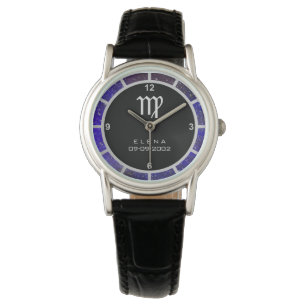 Montre Symbole Virgo Zodiac Elégante Galaxie personnalisé