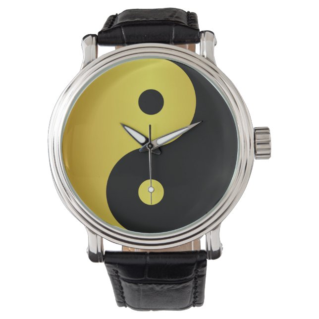 Montre Symbole Yin et Yang | Gold asian philosophie zen (devant)