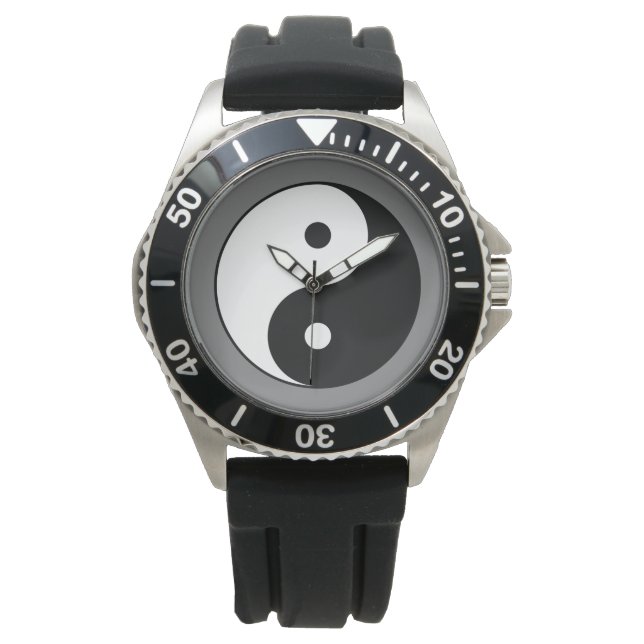 Montre SYMBOLE YIN ET Yang (Taijitu taoïste chinois) (devant)
