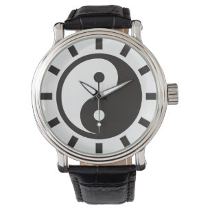 Montre Symbole Yin Yang - tatouage solide