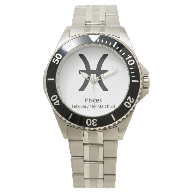 Montre SYMBOLE Zodiaque Pisces Astrologie (devant)