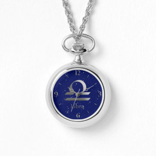 Montre Symbole zodiaque pour la bibliothèque sur le bleu