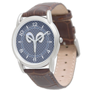 Montre SYMBOLE Zodiaque Silver Aries Marine Style Carbon 