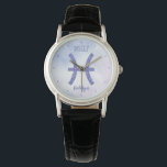 Montre Sympathique Pisces Astrologie Signal Personnalisé<br><div class="desc">Cette jolie montre Pisces violet et lavande présente votre signe astrologique du Zodiac dans une belle étincelle comme les constellations. Customisez ce joli cadeau de montre-bracelet avec votre nom en écriture cursive pour quelqu'un qui a un anniversaire fin février ou début mars.</div>