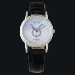 Montre Sympathique Taurus Astrologie Signal Personnalisé<br><div class="desc">Cette jolie montre Taurus pourpre et lavande personnalisée présente votre signe astrologique du Zodiaque dans une belle étincelle comme les constellations. Customisez ce joli cadeau de montre symbole astrologique avec votre nom dans un magnifique script cursif pour quelqu'un qui a un anniversaire fin avril ou début mai.</div>