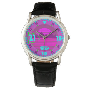 Montre Synth Style 80s 80 rétro violet