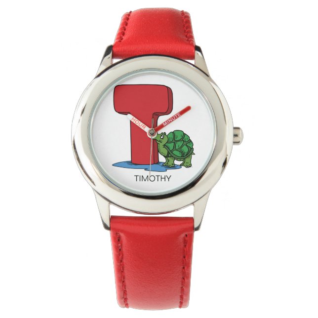 Montre T est pour ___ nom personnalisé Enfants (devant)