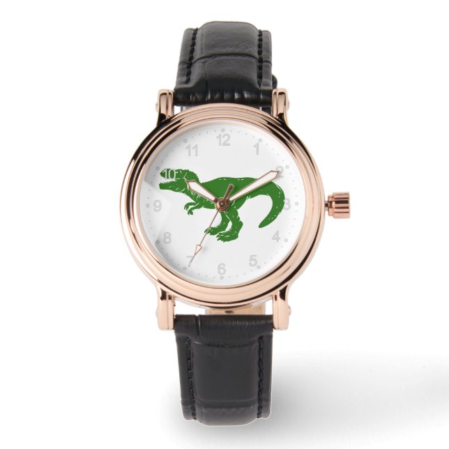 Montre T rex dinosaure - Choisissez la couleur arrière -  (Recto)