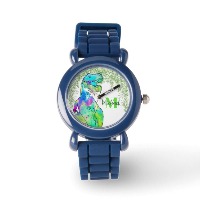 Montre T-Rex personnalisé coloré  (Recto)